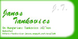 janos tankovics business card